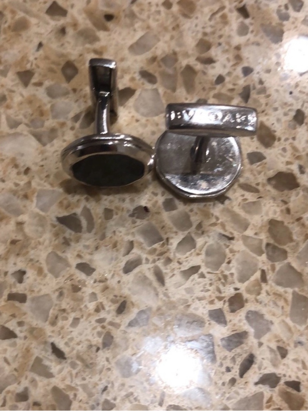 Bulgari Authentic Silver & Onyx Cuff Links Carbon Fiber Available Till 6/19